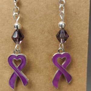 Purple Cancer Awareness Earrings