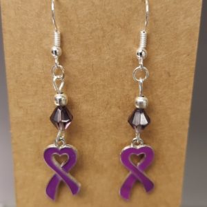 Purple Cancer Awareness Earrings