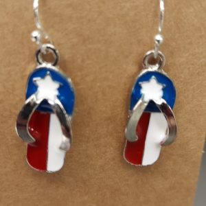 Patriotic American Flag Flip Flop Earrings