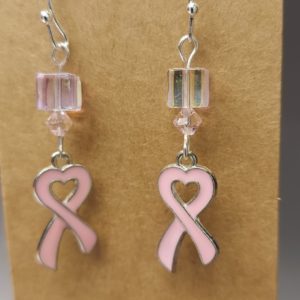 Pink Ribbon Breast Cancer Awareness Earrings (Set 1)