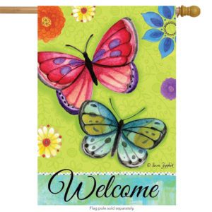 Spiritied Butterflies Spring House Flag by Briarwood Lane
