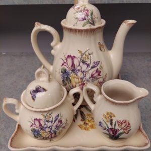 6 Piece Ceramic “Easter Treasures”  Tea Set by Cracker Barrel